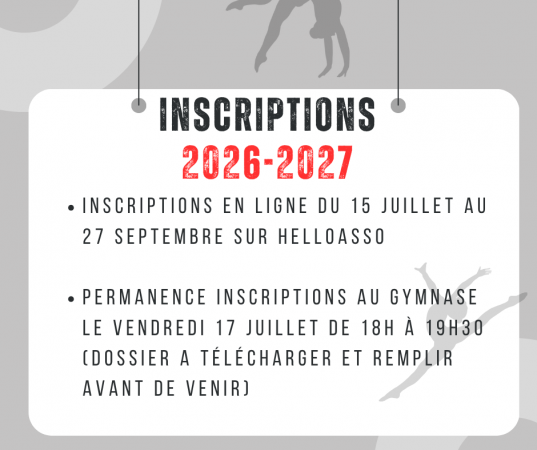 Inscriptions 2026-2027