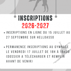 Inscriptions 2026-2027
